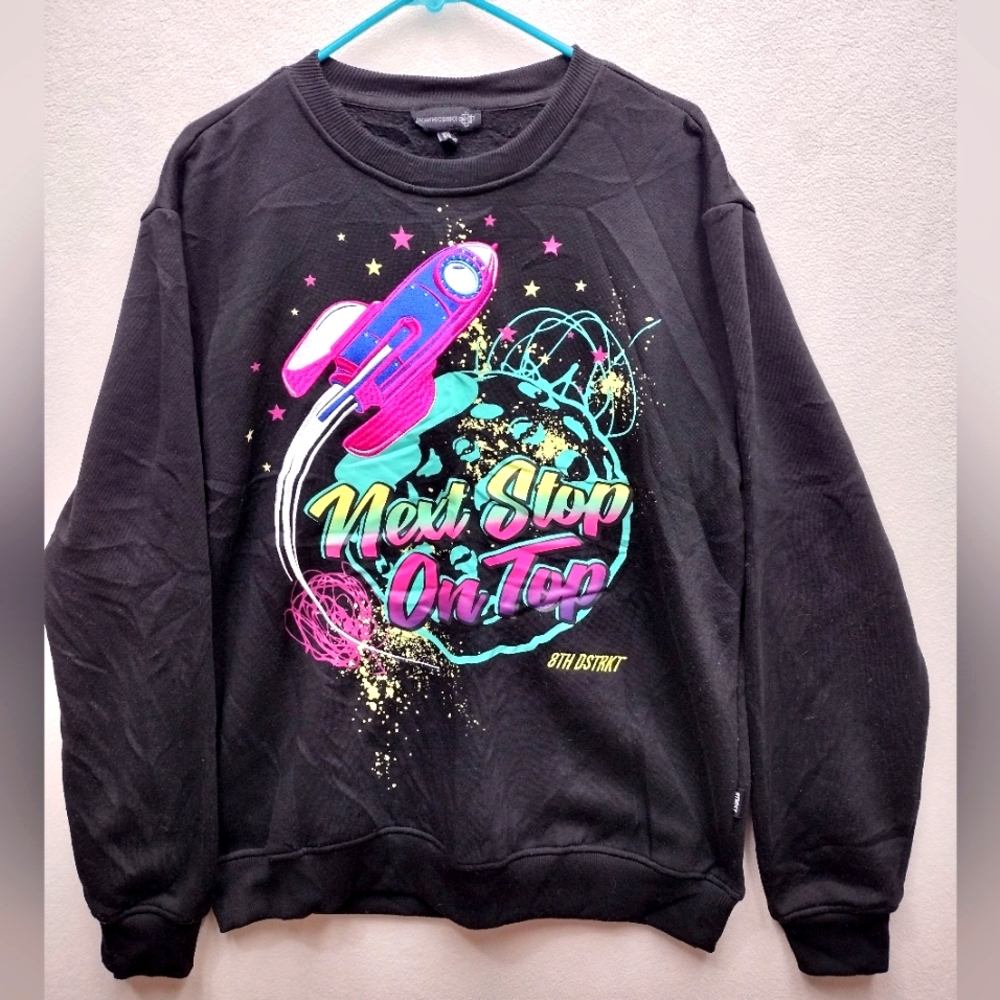 8IGHTH/DSTRKT Women's Large Next Stop On Top Rocket Graphic Sweatshirt 8TH